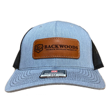 Gray/Black Leather Patch Hat