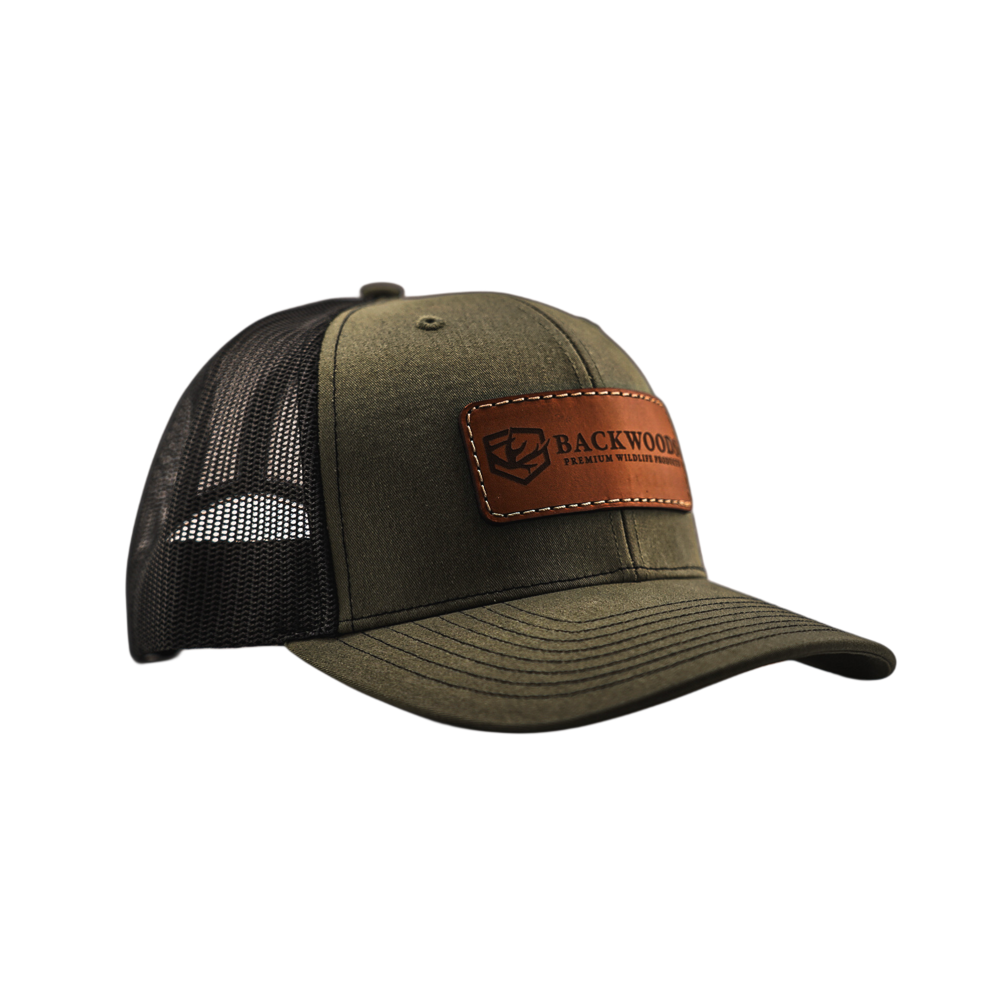 Loden/Black Leather Patch Hat – Backwoods Premium Wildlife Products®