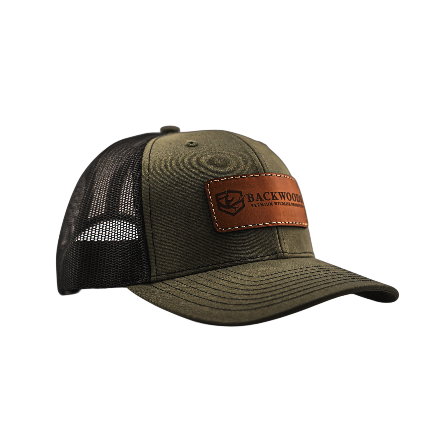 Loden/Black Leather Patch Hat