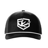 BACKWOODS BLACK/BLACK MESHBACK TRUCKER ROPE W/ EMBROIDERED LOGO – HAT