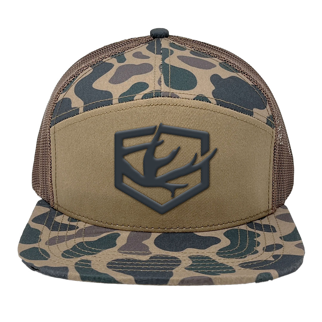BACKWOODS OLD SCHOOL DELTA 7 PANEL TRUCKER W/ 3D EMBROIDERED LOGO – HAT