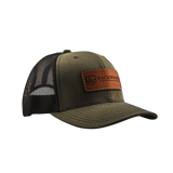 Loden/Black Leather Patch Hat